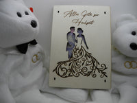 Geldkarte,Geschenkkarte aus Sperrholz mit Motiv Hochzeit aus Holz