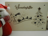 Geldkarte,Geschenkkarte aus Sperrholz Holz mit Motiv Weihnachten