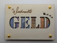 Geldkarte,Geschenkkarte aus Sperrholz mit Motiv Weihnachten