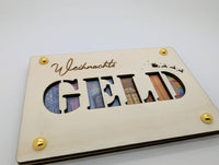 Geldkarte,Geschenkkarte aus Sperrholz mit Motiv Weihnachten