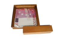 Geld-Kohle-Asche, Knobelspiel, Geldtresor,Gutscheintresor aus Holz