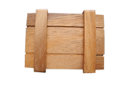 Verschlossene Holzkiste, Knobelspiel, Schatzkiste, Draufsicht