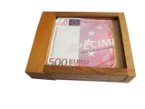 Geld-Kohle-Asche, Knobelspiel, Geschenktresor,Gutscheintresor aus Holz