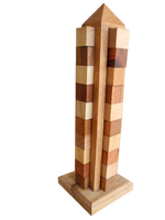 Wolkenkratzer-Sky-Tower-3-D-Puzzle-Knobelspiel aus Holz
