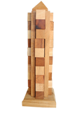 Wolkenkratzer-Sky-Tower-3-D-Puzzle-Knobelspiel aus Holz
