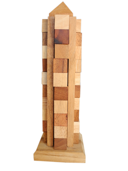 Wolkenkratzer-Sky-Tower-3-D-Puzzle-Knobelspiel aus Holz